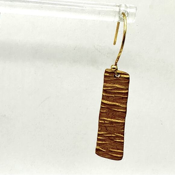 Banana Republic AUREUS + ARGENT Gold hammered Hoop Earrings Drop Dangle Jewelry - Picture 2 of 6